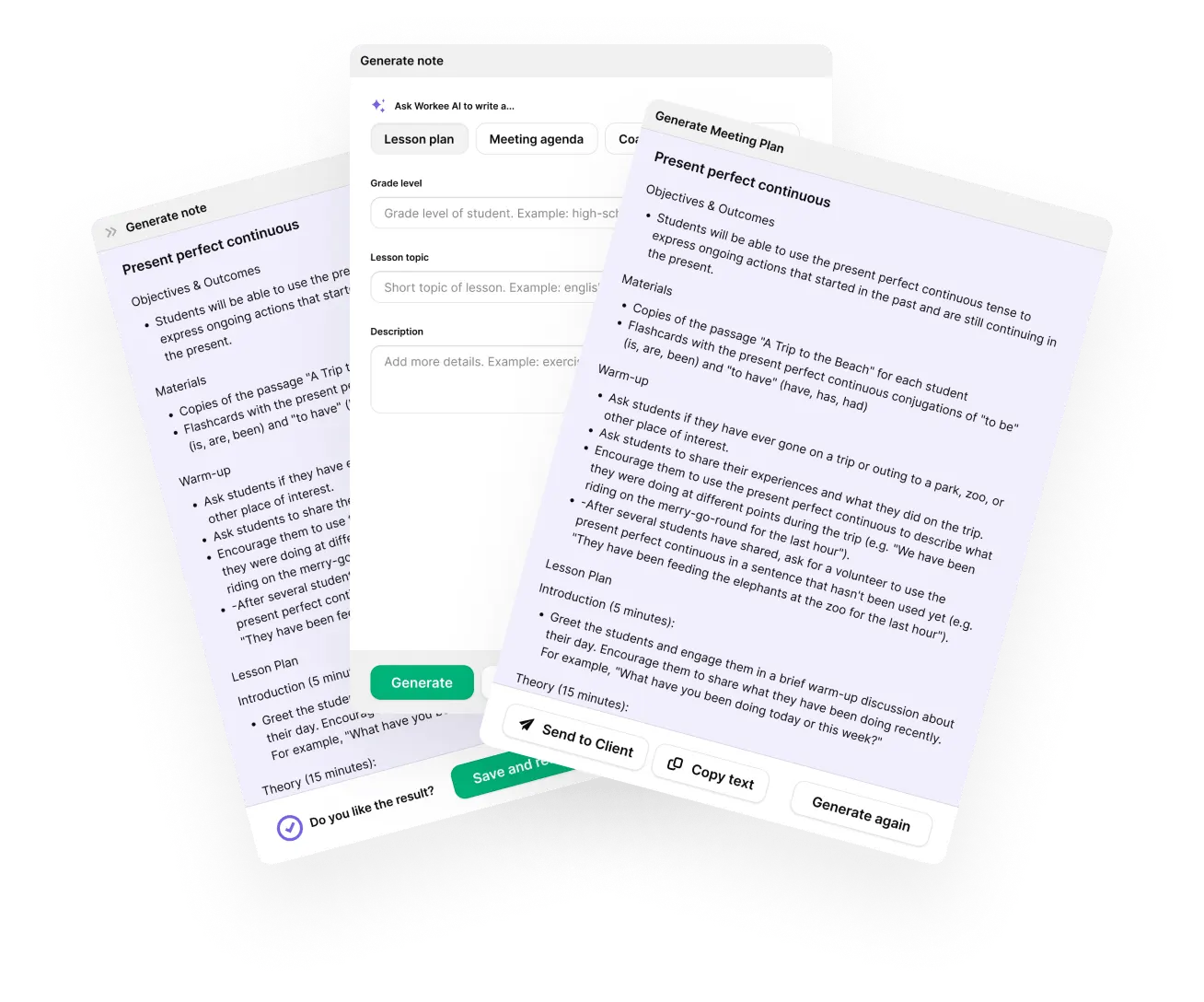 workee ai generated lesson plan