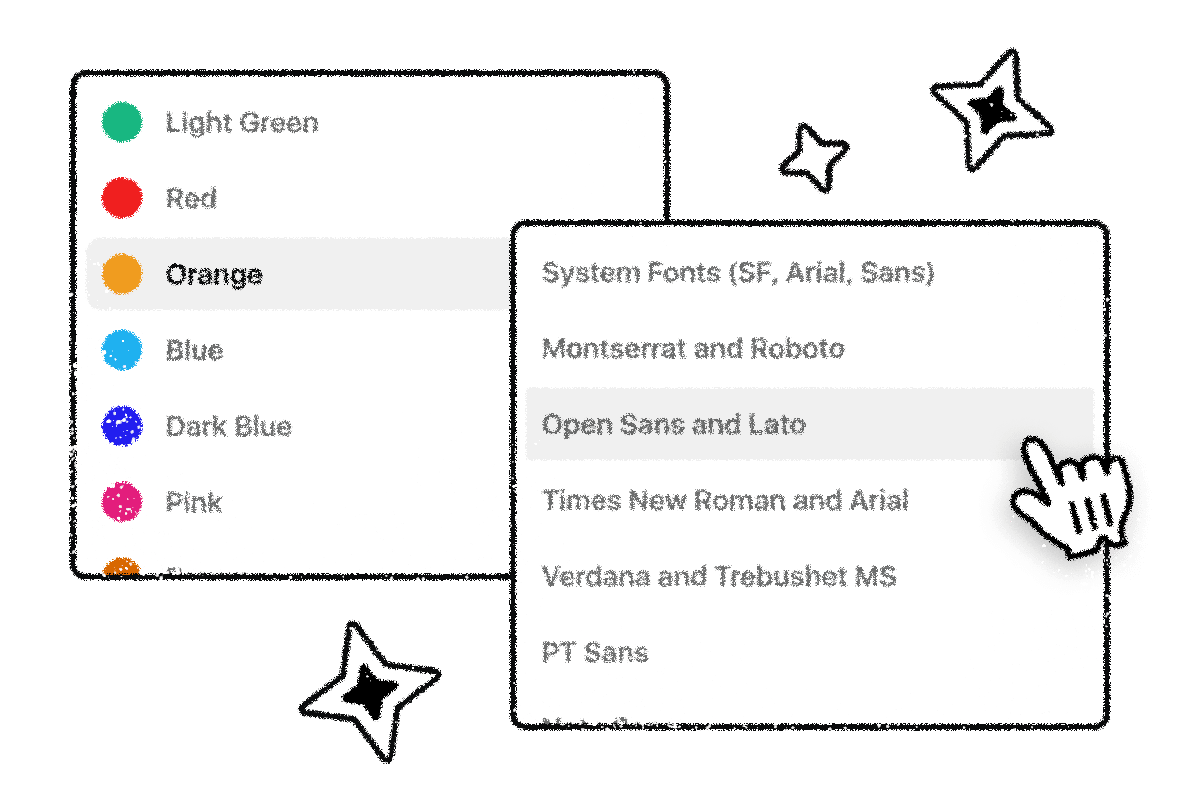 Choose your fonts and colors for your personal website